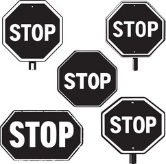 Stop Sign with word STOP silhouette vector