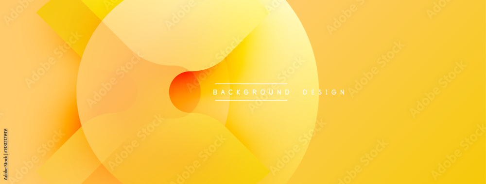 Aufkleber Abstract geometric shapes, warm color palette. Smooth gradients create dynamic composition. Modern design for backgrounds, presentations.