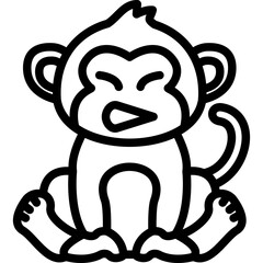 Fototapeta premium Grimacing Monkey Icon