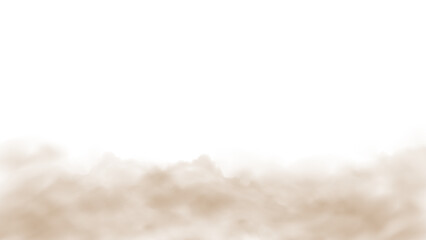Brown Ground Dust Fog on Transparent Background
