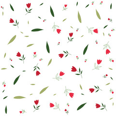 seamless pattern with red tulips
