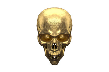 Gold Skull on transparent Alpha Channel Background for easy drag and drop use...