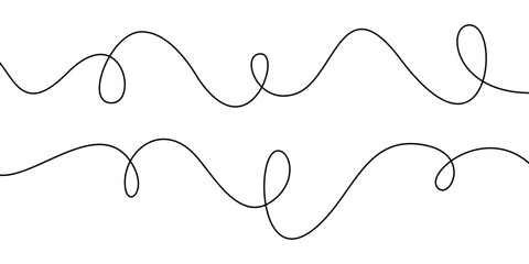 Wavy lines, seamless continuous wavy lines pattern, isolated on white background.