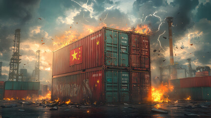 The trade conflict between China, Vietnam, and the United States due to tariff increases, symbolizing global trade tensions.
