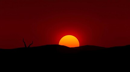 Obraz premium Desert Sunset Silhouette