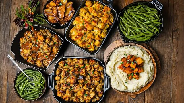 Holiday Thanksgiving Feast Buffet Table