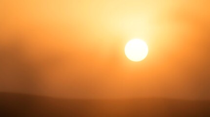 Golden Sunset Through Haze