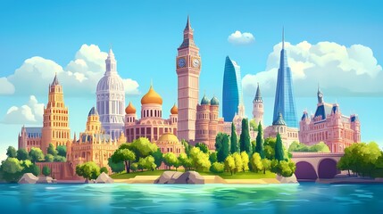 Obraz premium European Cityscape Panorama