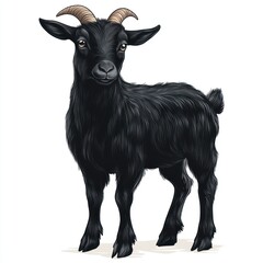 Fototapeta premium Majestic Black Goat: A Detailed Illustration