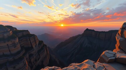 Fototapeta premium Mountain Sunrise Vista