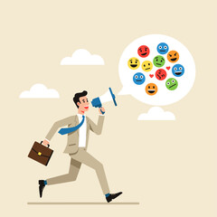 Task completion and project planning vector illustration concept. Businessman with oversized pencil checking off items on a large checklist symbolizing organization productivity successful management 