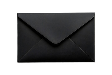 Black cardboard envelope isolated on transparent background
