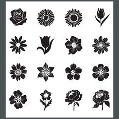 Creative flower design template, floral ornament logo and icon set, and flower logo design collection