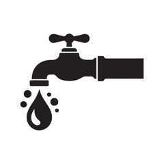 Water tap icon set. Bathroom tap. Faucet water symbol. Vector file illustration eps 10