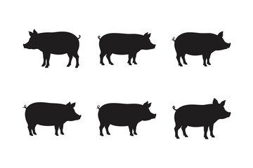 pig vector art icon silhouette
