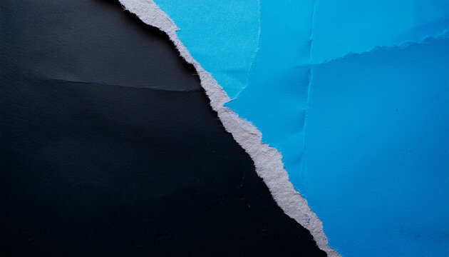Weathered blue black vintage backdrop with vibrant torn edges and worn-out textures, crumpled paper