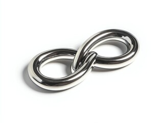 Fototapeta premium Metallic Infinity Symbol Isolated on White Background Perfect for Design Projects