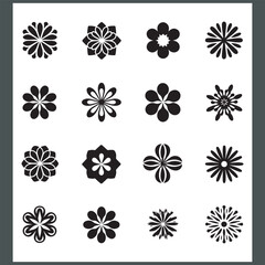 Creative flower design template, floral ornament logo and icon set, and flower logo design collection
