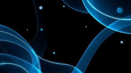 3D blue techno abstract background overlaps layer on dark space with glowing dots shape decoration. Modern graphic design element dotted line style concept for banners