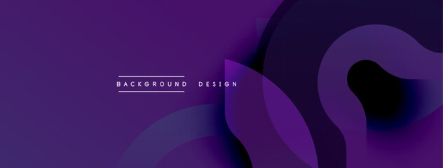 purple abstract design. smooth curves create dynamic shapes. dark shades blend into lighter tones. modern aesthetic for backgrounds or presentations.