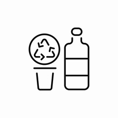 bottle cup recycling icon sign vector