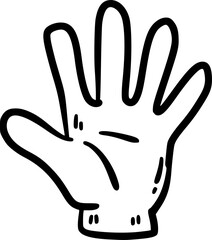 Obraz premium Open hand gesture, outlined hand icon.