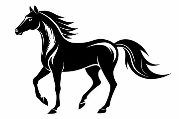 arabian horse sihouette black vector