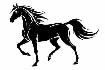 arabian horse sihouette black vector