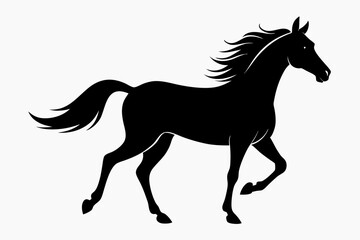 Obraz premium arabian horse sihouette black vector