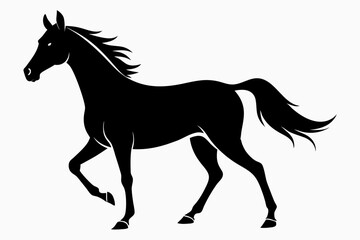 arabian horse sihouette black vector