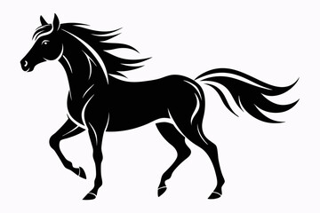 arabian horse sihouette black vector