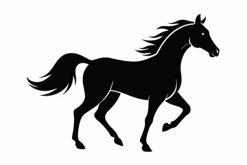 Obraz premium arabian horse sihouette black vector
