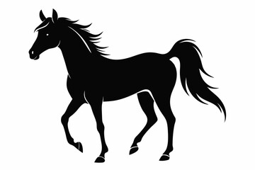 arabian horse sihouette black vector