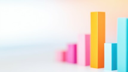 Colorful bar graph on gradient background symbolizing data growth and analysis