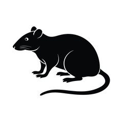 Rat Vector Silhouette Design Art.