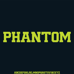 Modern futuristic phantom alphabet display font vector illustration
