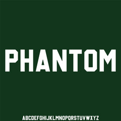 Modern futuristic phantom alphabet display font vector illustration