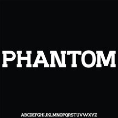 Modern futuristic phantom alphabet display font vector illustration