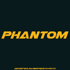 Modern futuristic phantom alphabet display font vector illustration