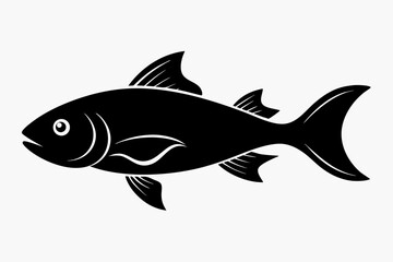 fish sihouette black vector