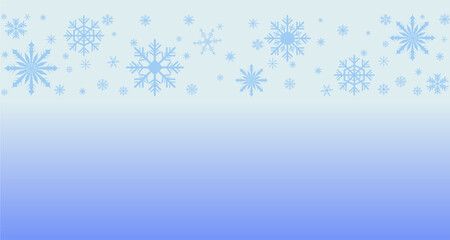 Winter Wallpaper Blue Sky with Falling Snowflakes. Snowy nature scenery