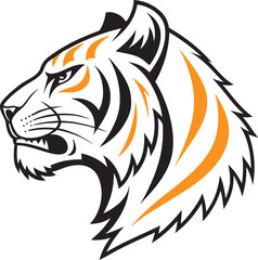 Tiger head vector, tiger icon vector illustration, tiger silhouette of a tiger isolated on a white background