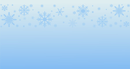 Winter Wallpaper Blue Sky with Falling Snowflakes. Snowy nature scenery