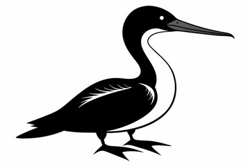 gannet sihouette black vector
