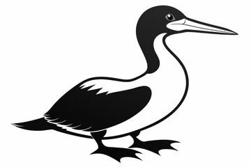 gannet sihouette black vector