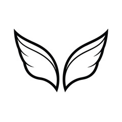 black and white wings vector illustration