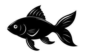goldfish sihouette black vector
