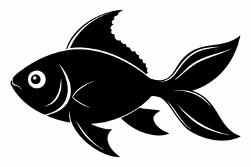 goldfish sihouette black vector
