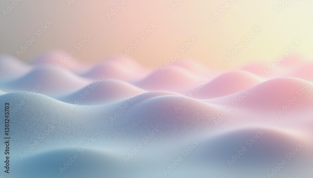 Poster soft pastel waves in a dreamy abstract setting