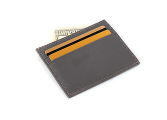 cardholder with gold card and money